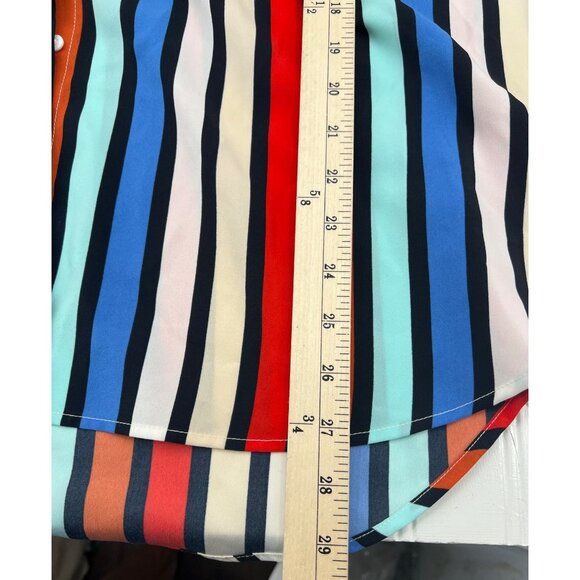 Madison Colorful Striped Button-Up Sleeveless Blouse Women's 3X NWT - Picture 6 of 8